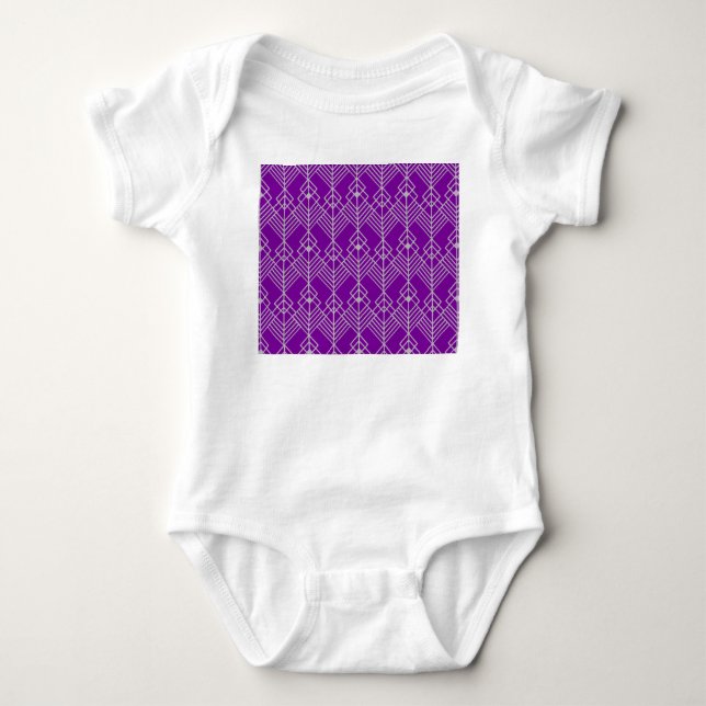 Art Deco Zig Zag Baby Strampler (Vorderseite)