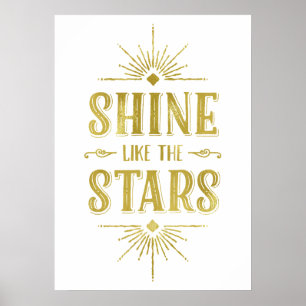 Art Deco Zitat Faux Goldfolien-Typografie Poster