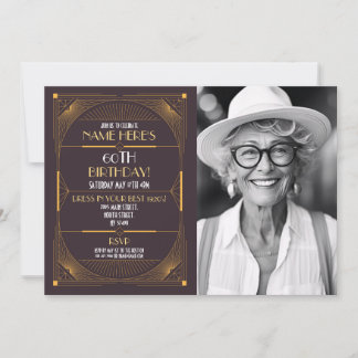 Art Deco zum Geburtstag Gatsby Party Foto der 1920 Einladung
