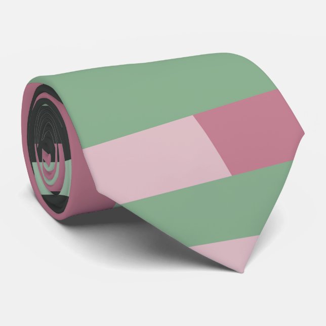 Art Deco Zusammensetzung Rosa und Grün #2 Krawatte (Gerollt)
