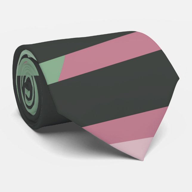 Art Deco Zusammensetzung Rosa und Grün #3 Krawatte (Gerollt)