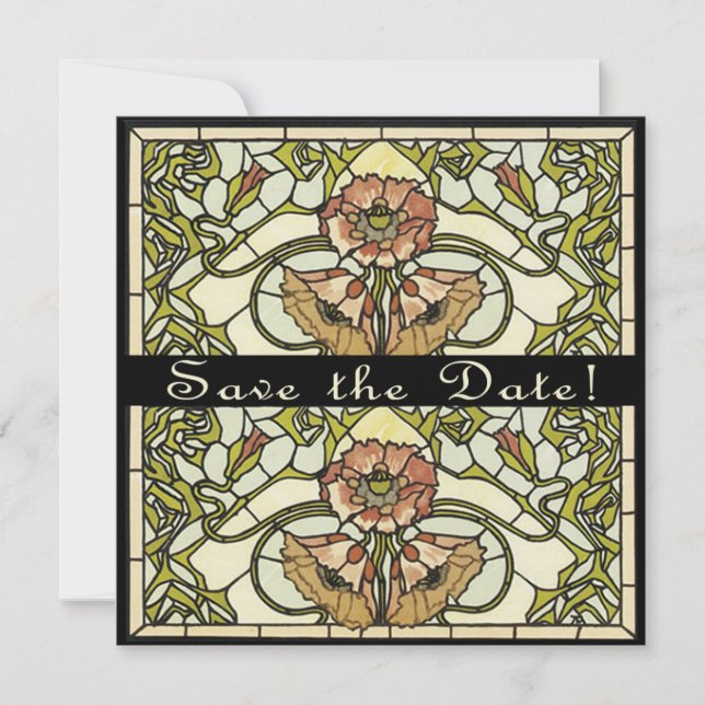 Art Deco Zwei Seiten anpassbare Save the Date Kart (Vorderseite)