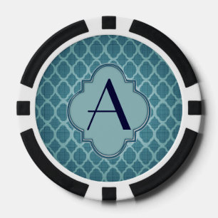 Art Deko, 1920er Jahre Muster mit Monogramm aquama Pokerchips