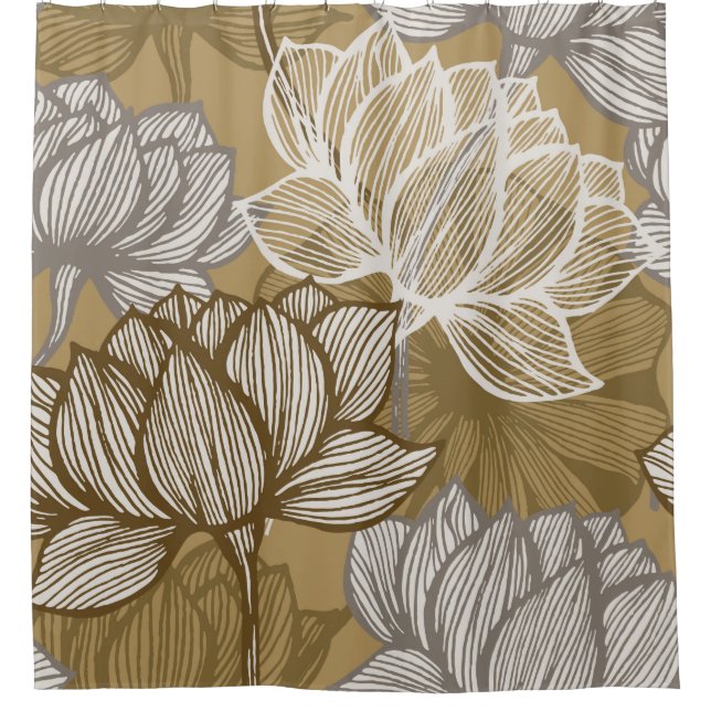 Art Deko Blume Muster. Blume Duschvorhang (Vorderseite)