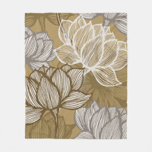 Art Deko Blume Muster. Blume Fleecedecke