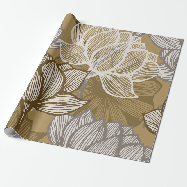 Art Deko Blume Muster. Blume Geschenkpapier (Ungerollt)