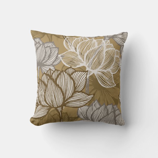 Art Deko Blume Muster. Blume Kissen (Vorderseite)