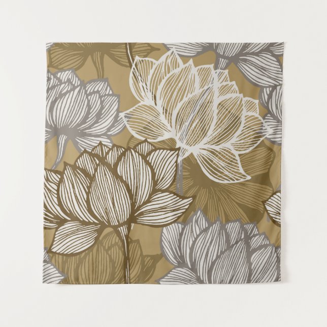 Art Deko Blume Muster. Blume Wandteppich (Vorderseite)