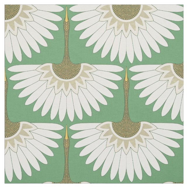 Art Deko Cranes Wiese Stoff (Muster)