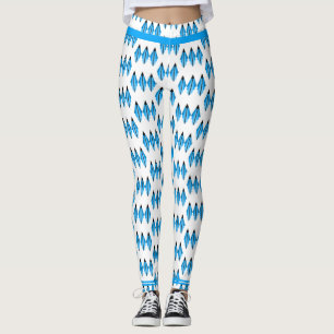 Art Deko Element in blauen aquamarinen Leggings