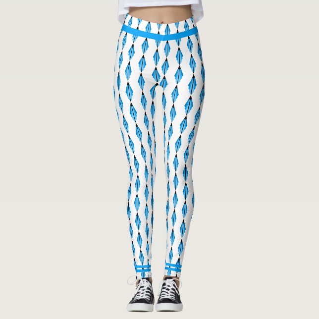 Art Deko Element in hellblauen Leggings (Vorderseite)