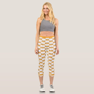 Art Deko Element in hellorange Capri Leggings