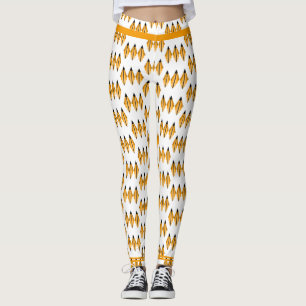 Art Deko Element in hellorangen Leggings