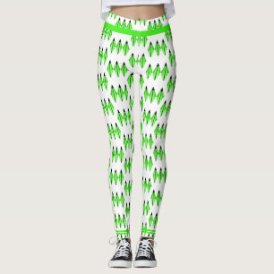 Art Deko Element in Kalkgrün Leggings
