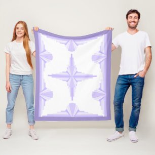Art Deko Element in lila und lila Fleece Decke