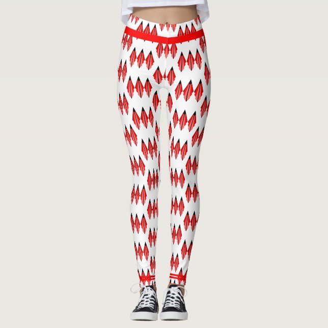 Art Deko Element in roten Leggings (Vorderseite)