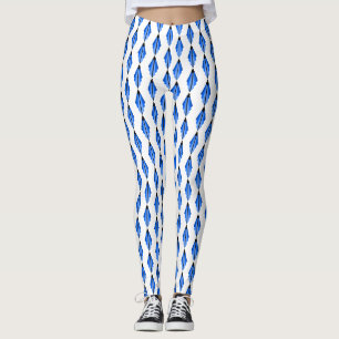 Art Deko Element in tiefblauem Blau Leggings