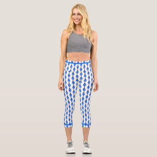Art Deko Element in tiefblauen Capri Leggings