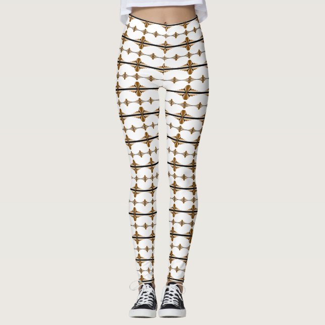 Art Deko Elemente in Bräunung Leggings (Vorderseite)
