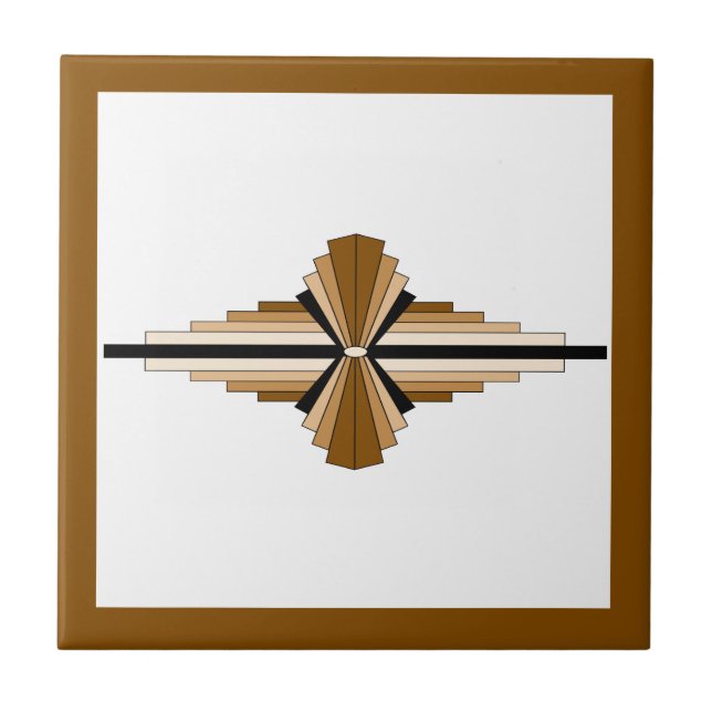 Art Deko-Elemente in Dunkel- und Hellbraun Fliese (Vorderseite)