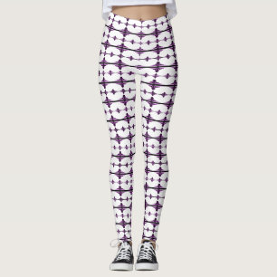 Art Deko Elemente in dunklem Pflaume Leggings
