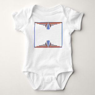 Art Deko Elemente in Rose Gold & Blau Baby Strampler
