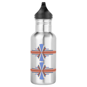 Art Deko Elemente in Rose Gold & Blau Edelstahlflasche
