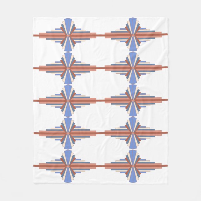 Art Deko Elemente in Rose Gold & Blau Fleecedecke (Vorderseite)