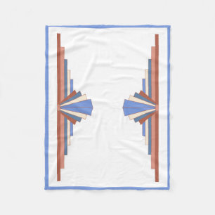 Art Deko Elemente in Rose Gold & Blau Fleecedecke