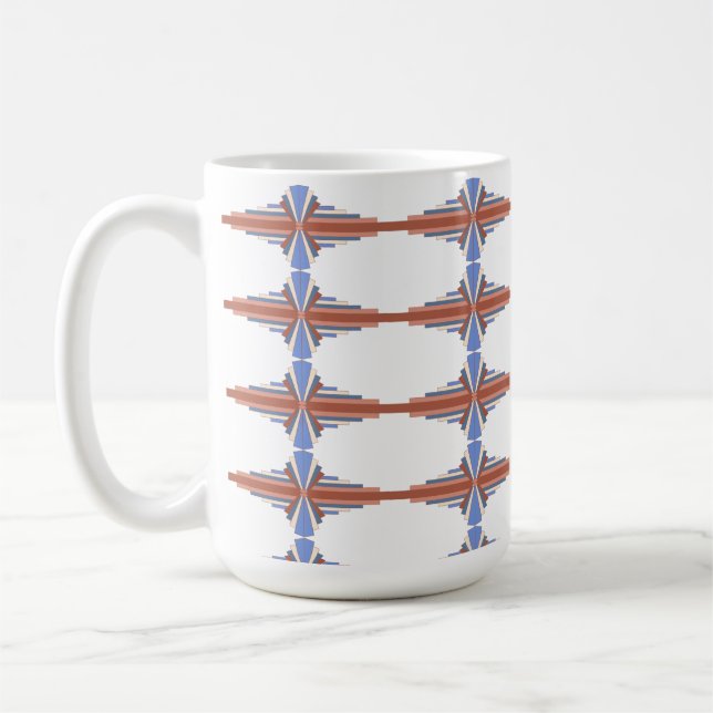 Art Deko Elemente in Rose Gold & Blau Kaffeetasse (Links)