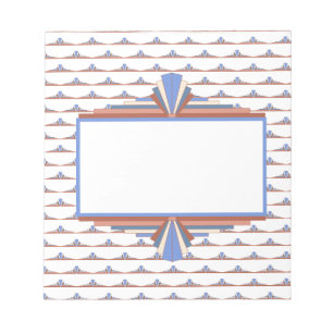 Art Deko Elemente in Rose Gold & Blau Notizblock