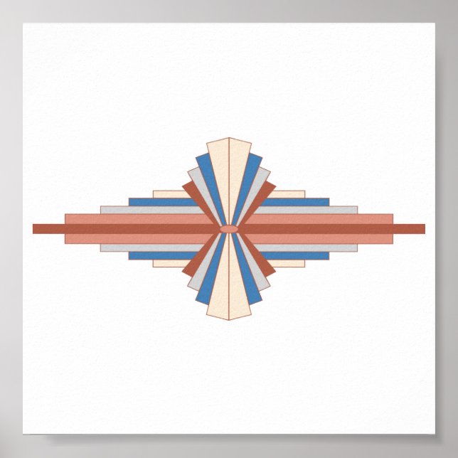 Art Deko Elemente in Rose Gold, Braun & Blau (Vorne)