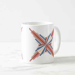 Art Deko Elemente in Rose Gold, Braun & Blau Kaffeetasse