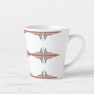 Art Deko Elemente in Rose Gold, Braun & Blau Milchtasse