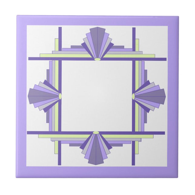 Art Deko Elemente in Zitronen und lila Fliese (Vorderseite)