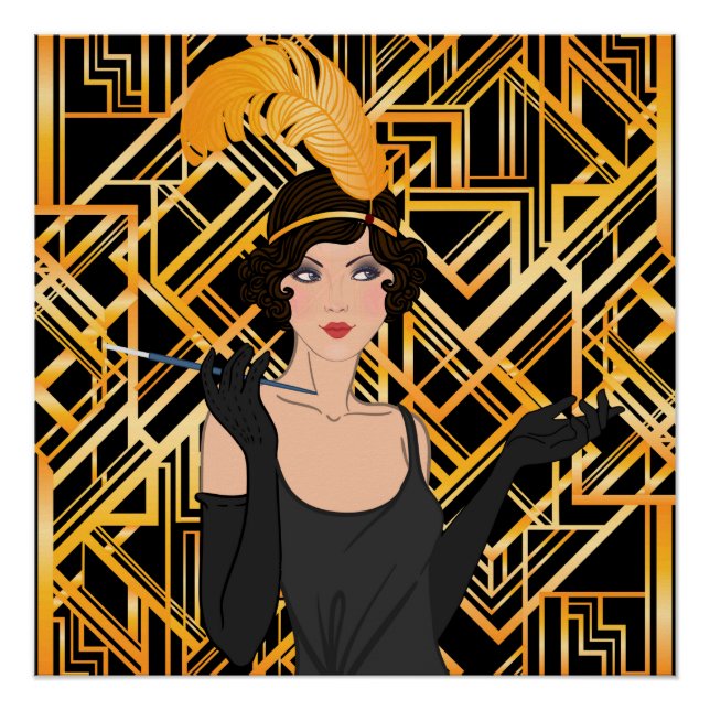 Art Deko, Flipper Girl, Vintag, großartiger Gatsby Poster (Vorderseite)