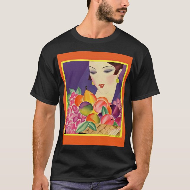 Art Deko Frauenportrait T-Shirt (Vorderseite)