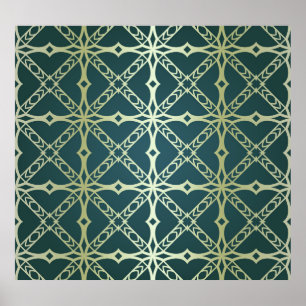 Art-Deko, geometrischer Vintager Luxus Poster