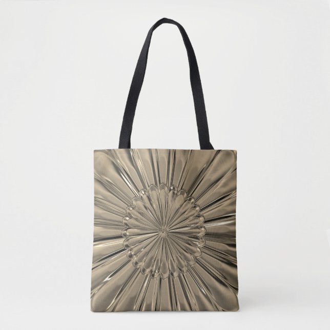 Art Deko Gold Blume Fan Muschel Tasche (Vorderseite)