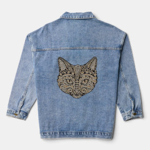 Art Deko Gold und schwarze ägyptische Katze Jeansjacke