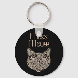 Art Deko Gold und schwarze ägyptische Katze Schlüsselanhänger