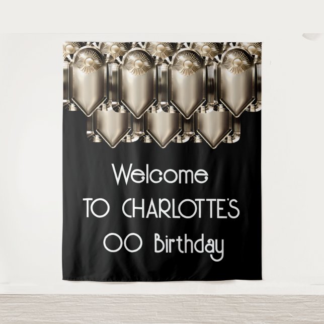 Art Deko großartige Gatsby-Stil Hintergrund Wand h Wandteppich (Vorderseite)