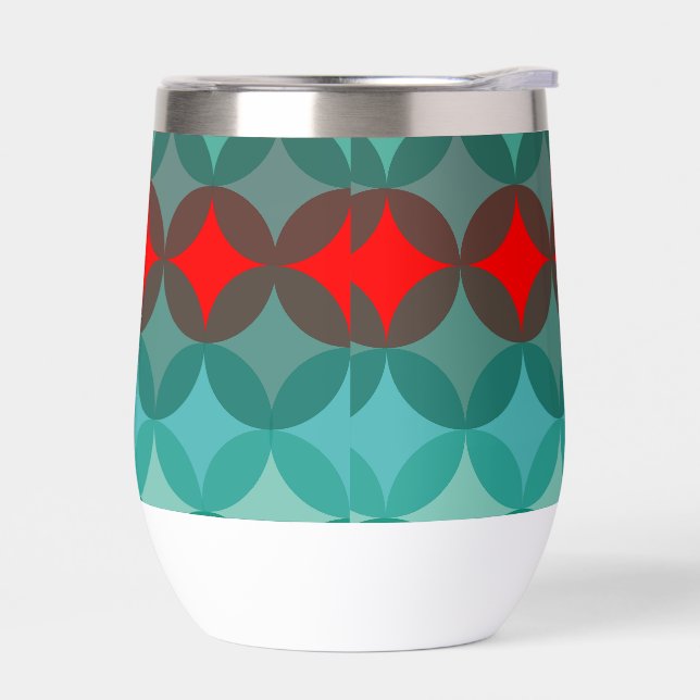 Art Deko inspiriert aquamarin und rot abstrakt (Links)