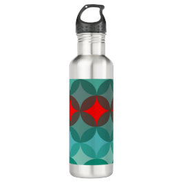 Art Deko inspiriert aquamarin und rot abstrakt Edelstahlflasche