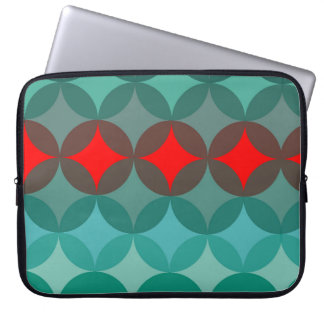 Art Deko inspiriert aquamarin und rot abstrakt Laptopschutzhülle