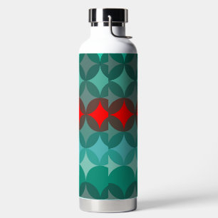 Art Deko inspiriert aquamarin und rot abstrakt Trinkflasche
