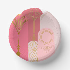 Art-Deko Inspiriert Rosa Farbtöne senden Gold Pappteller