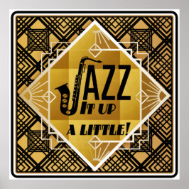 Art Deko Jazz Saxophon Black Gold Musik