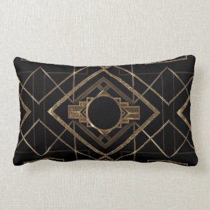 Art Deko, Jugendstil, Vintag, schwarz, gold, chic, Lendenkissen