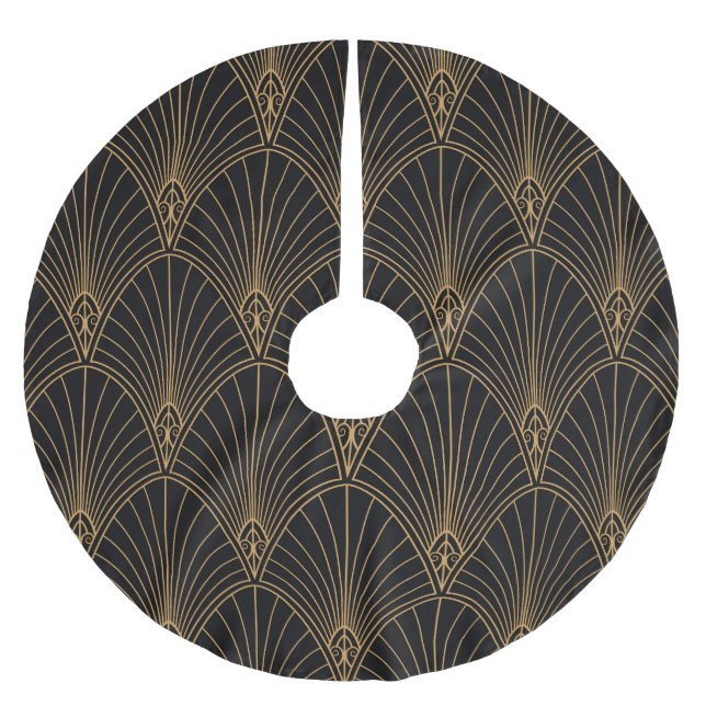 Art Deko: klassisches geometrisches Muster. Polyester Weihnachtsbaumdecke (Vorderseite)